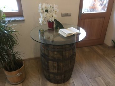 Fasstisch Whiskyfass als Stehtisch Eichenfass gebraucht Tischfass Holzfass rustikal